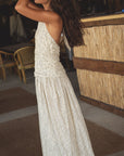 halter linen dress in salt x sofia marques cruz