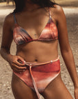 conscious x sienna sustainable swimwear top triangle sunset