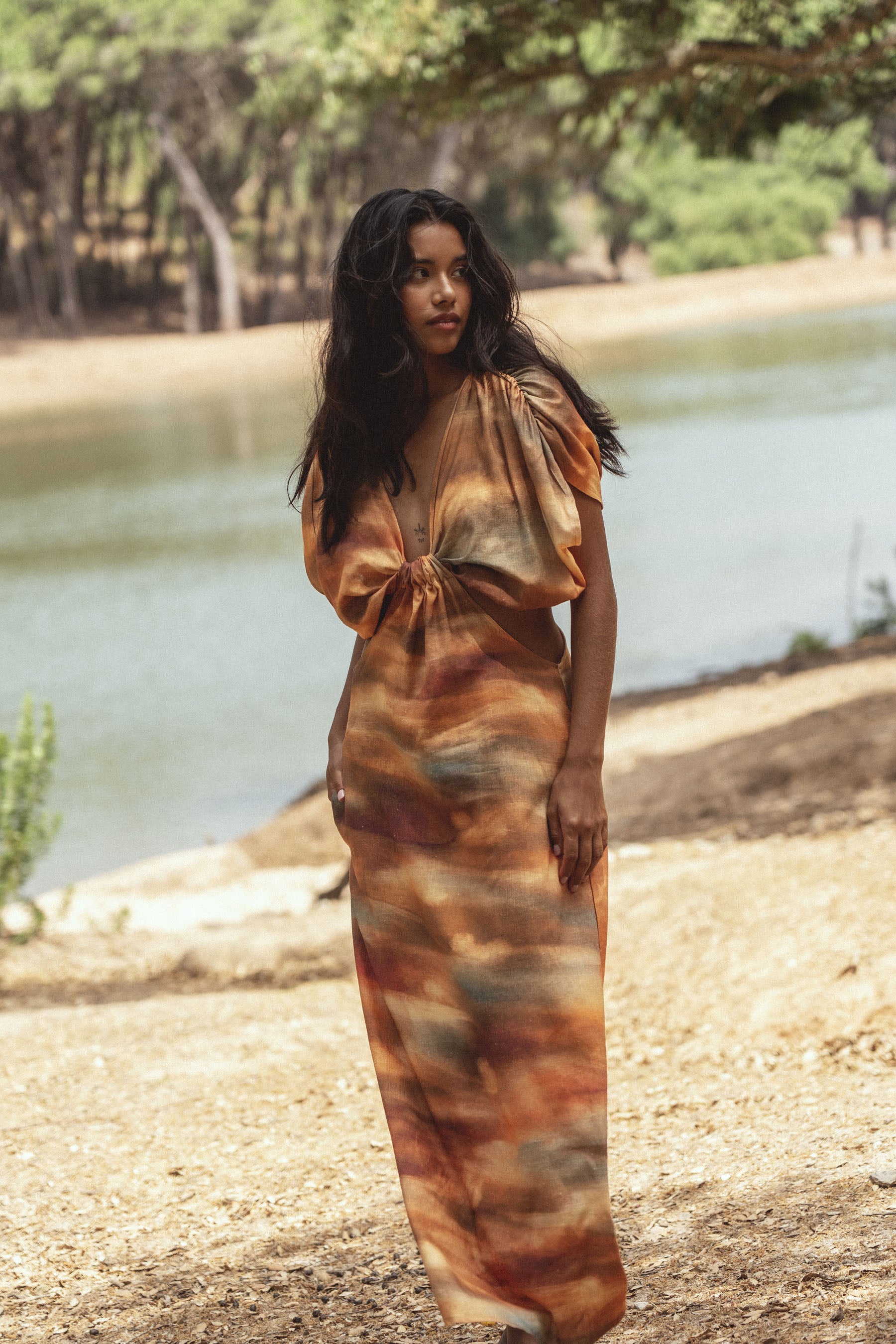 conscious x sienna ophelia dress sunset