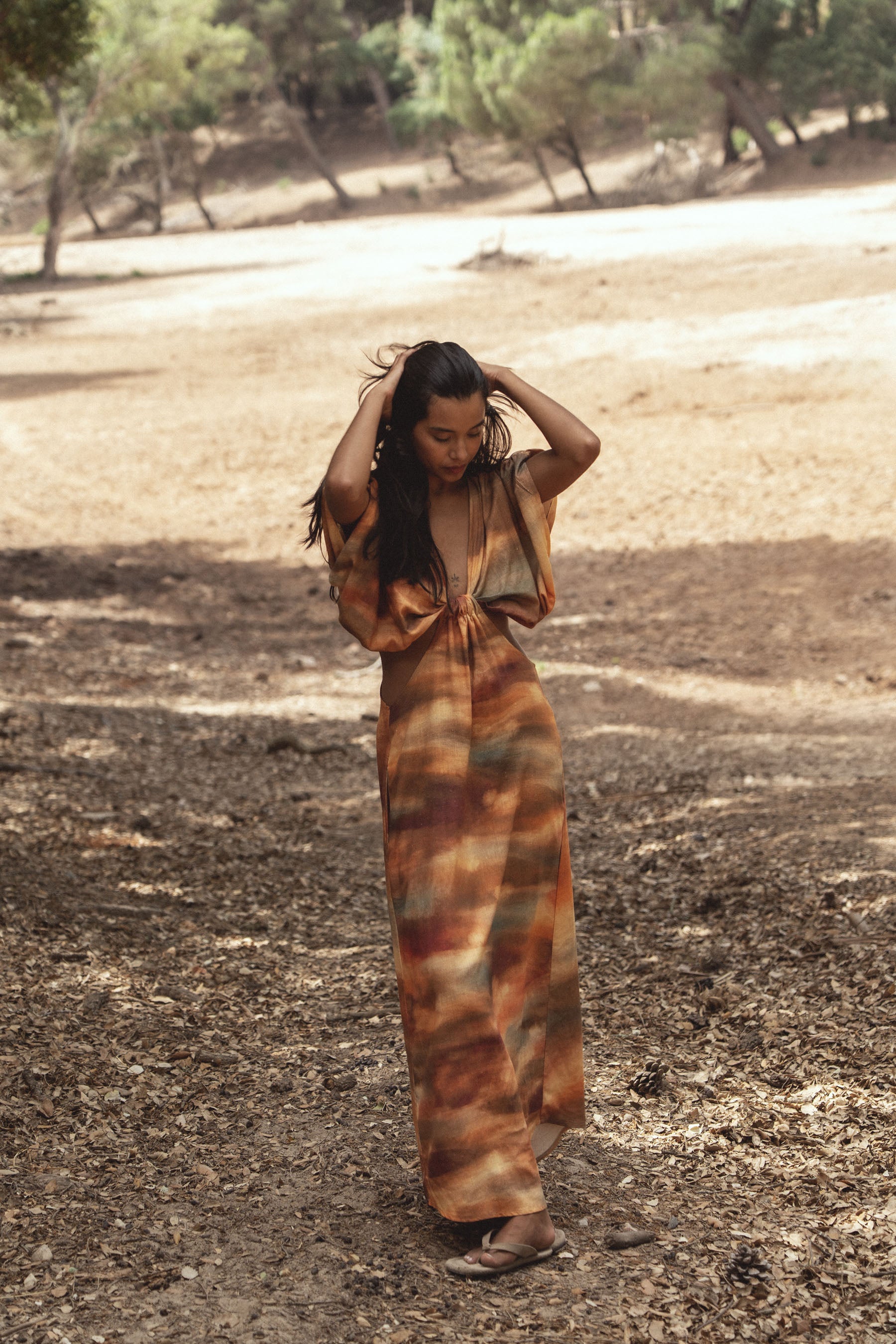 conscious x sienna ophelia dress sunset