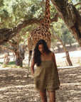 conscious x sienna caicai linen top khaki