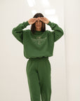 organic cotton trackpants in palma green