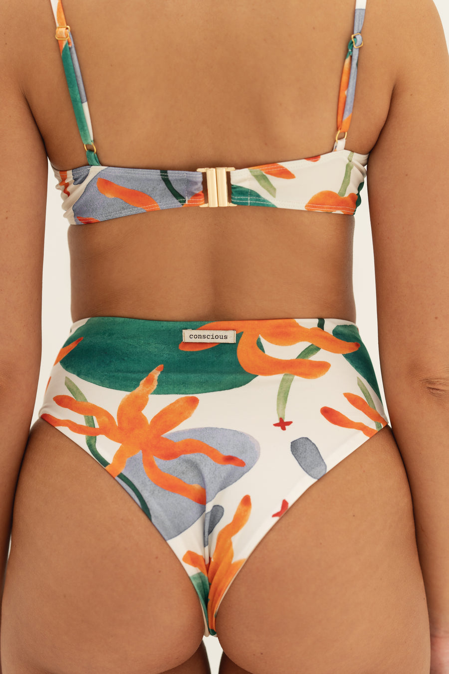 sustainable swimwear bottoms saint abstract print