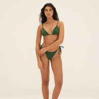 sustainable swimwear top triangle palma green