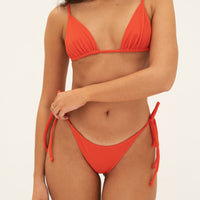sustainable swimwear top triangle red orange