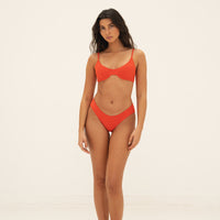 sustainable swimwear top eva red orange