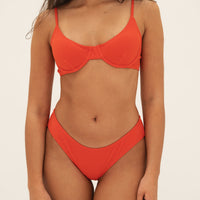 sustainable swimwear top eva red orange
