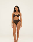 sustainable swimwear top eva chocolate
