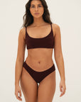sustainable swimwear top zoe wine