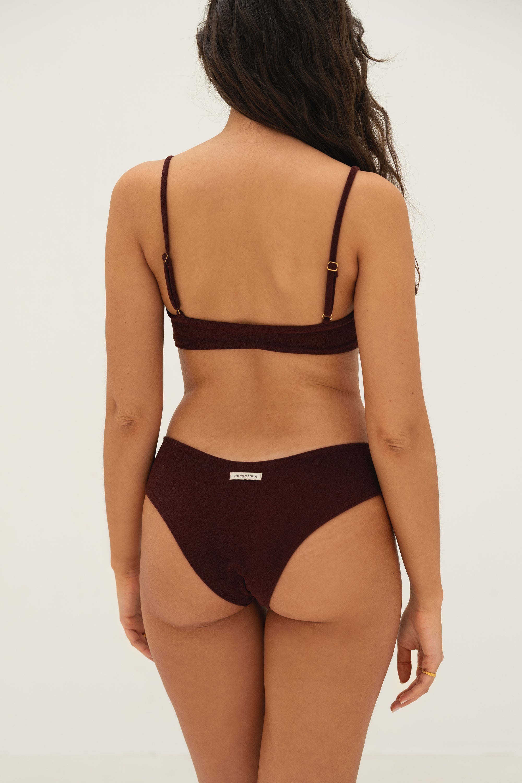 sustainable swimwear top zoe wine