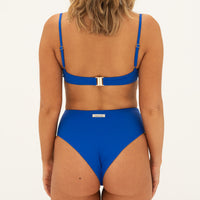 sustainable swimwear top eva deep blue