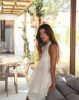halter linen top shell