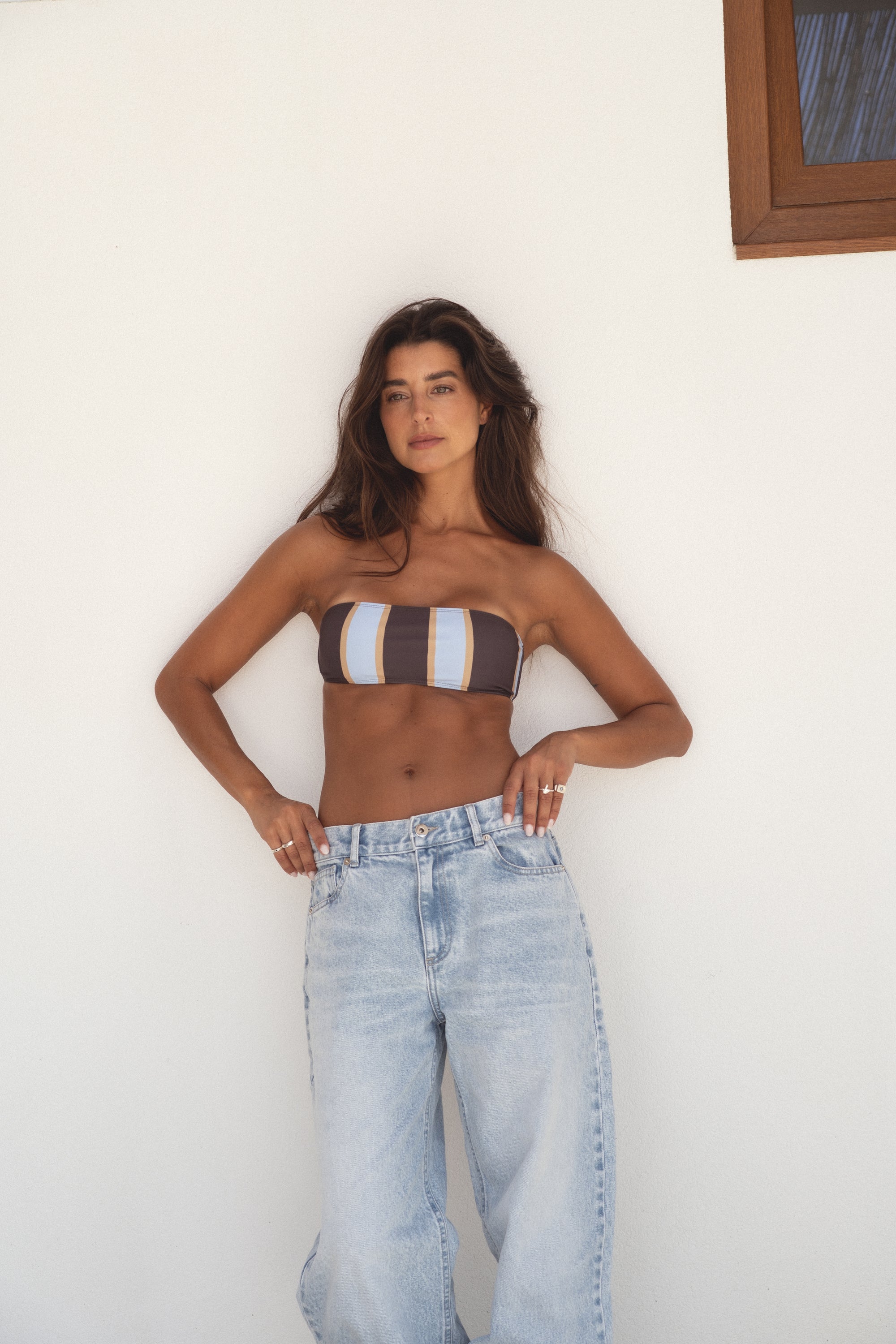 sustainable light blue washed denim jeans