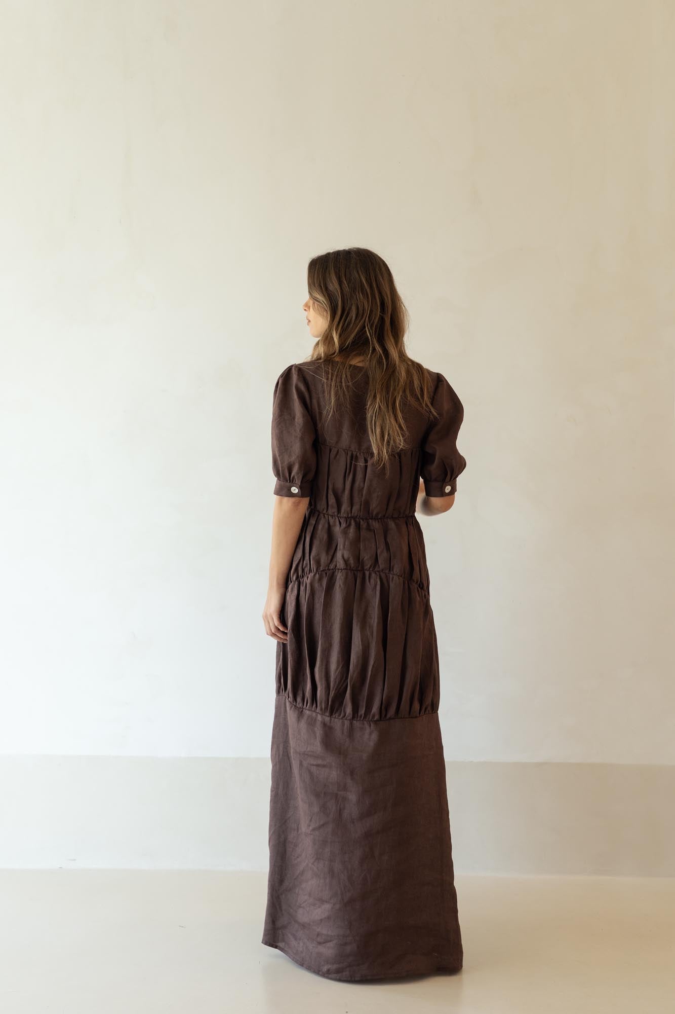 cora linen dress terra
