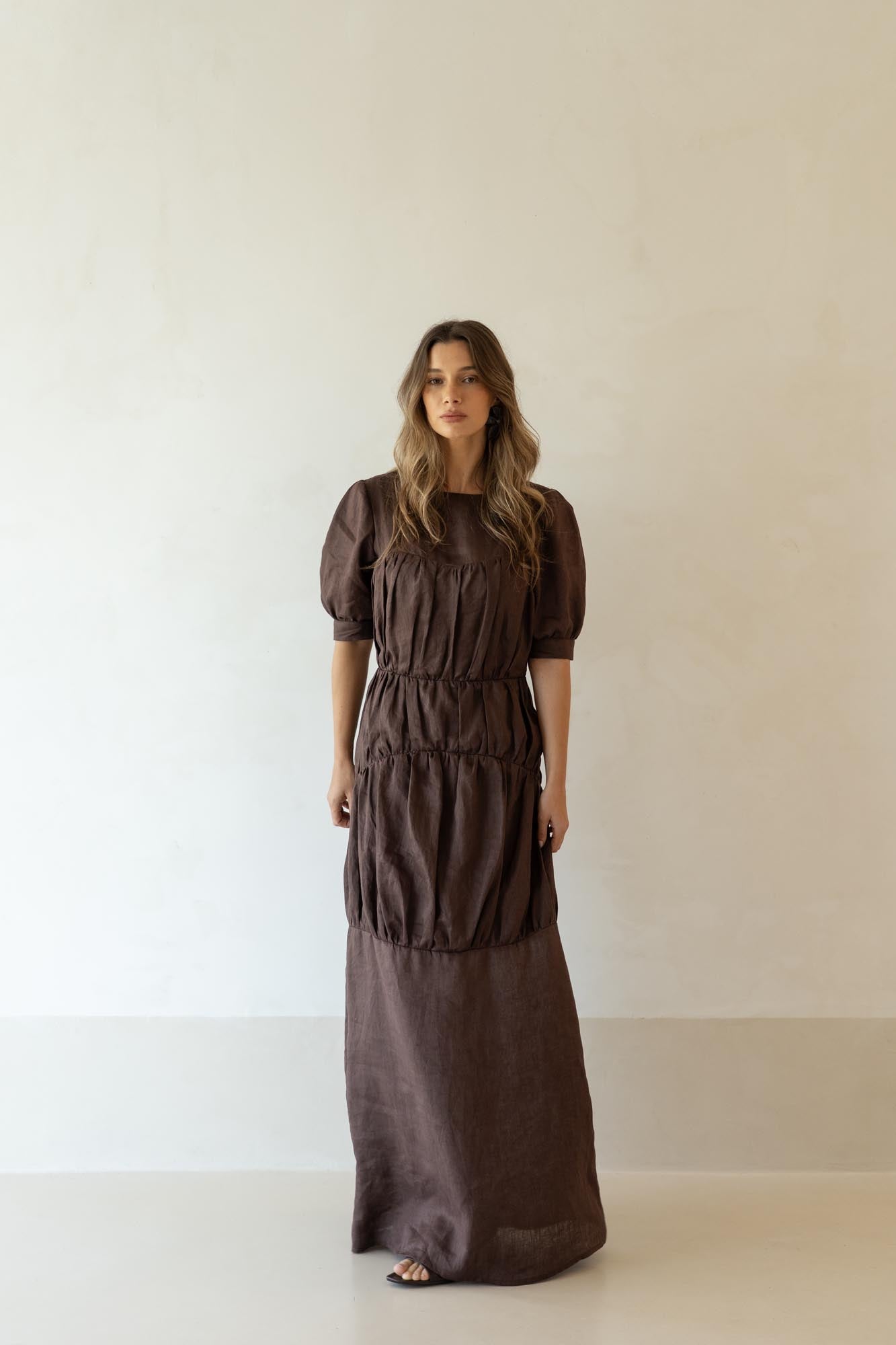 cora linen dress terra