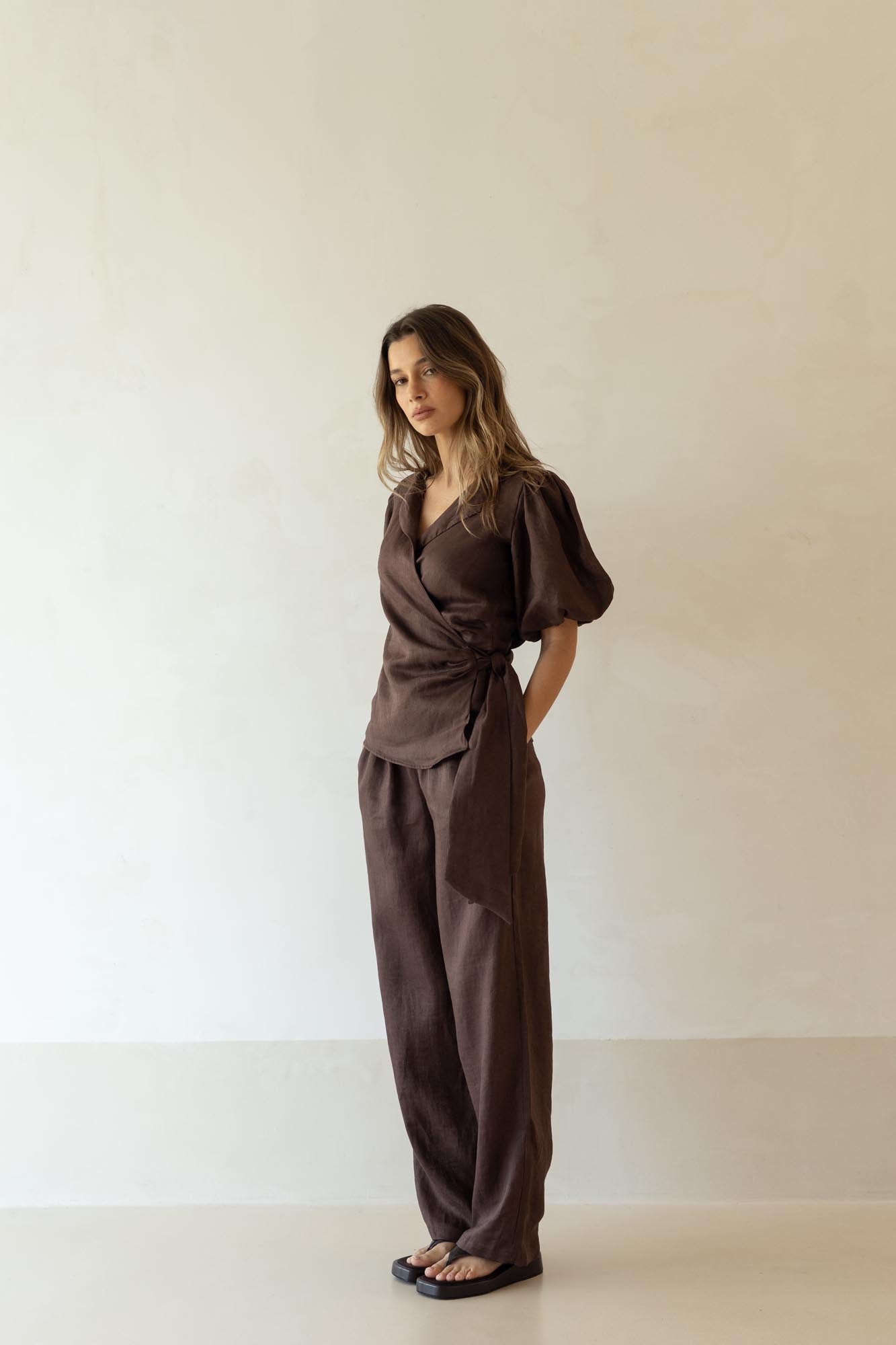 aina linen trousers terra