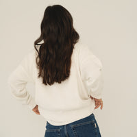 recycled cotton knitwear sweater in white