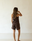 amber linen shorts