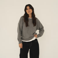 recycled cotton knitwear sweater in light grey