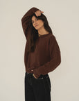 recycled cotton knitwear sweater in brown