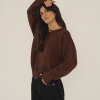 recycled cotton knitwear sweater in brown