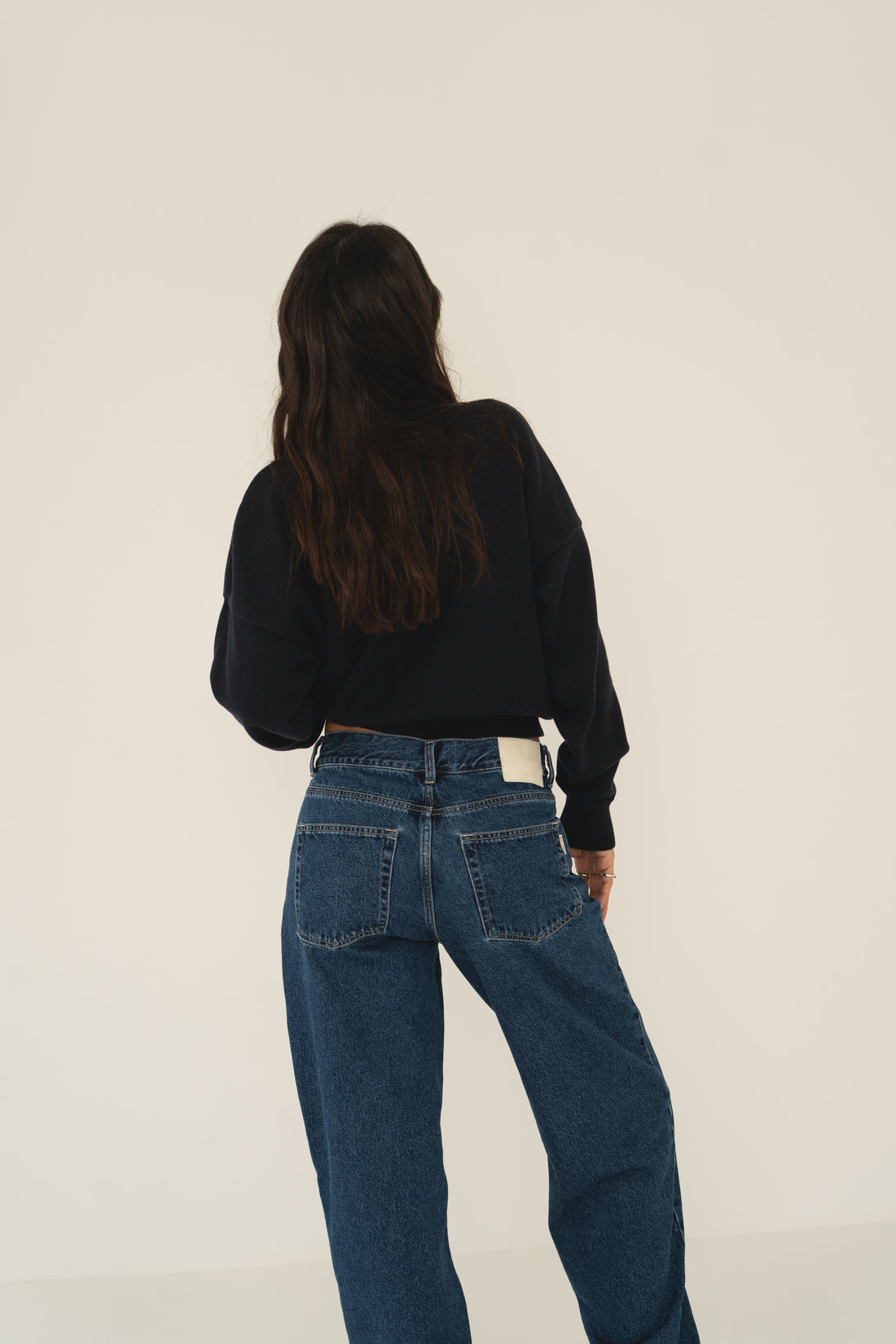 sustainable blue washed denim jeans