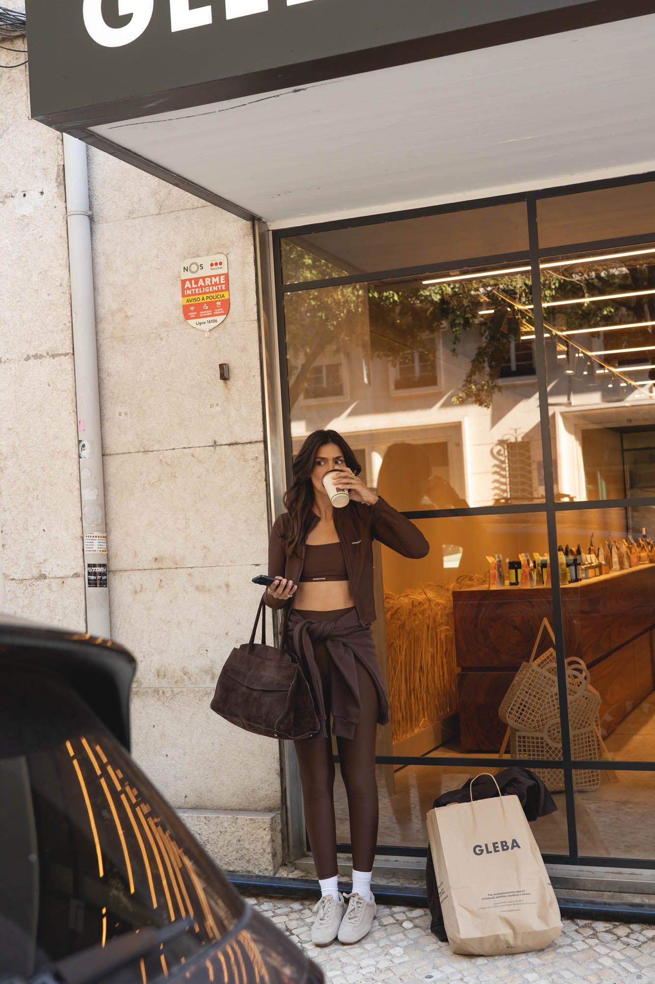 recycled ACTIVE top in brown