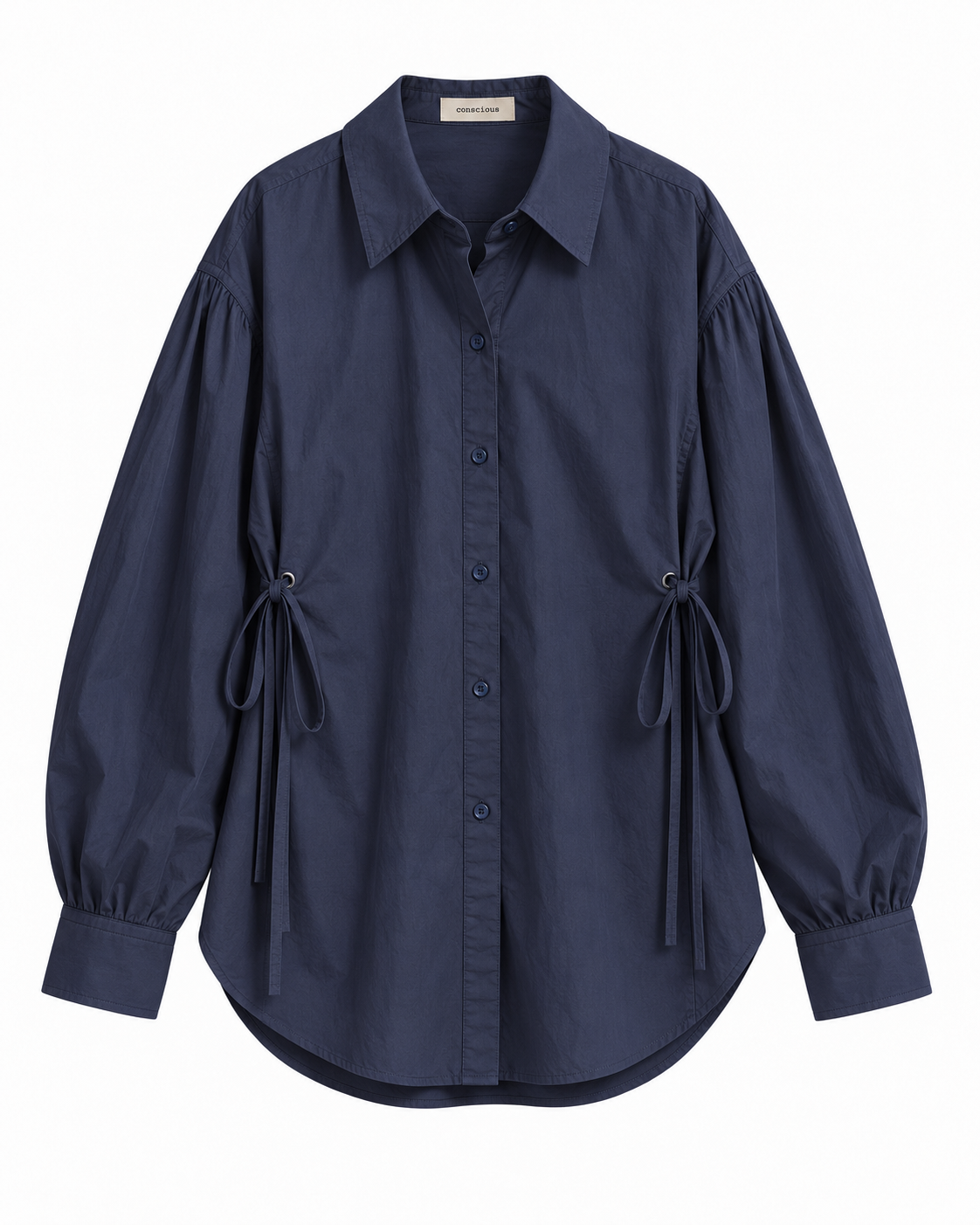 side tie shirt in midnight navy