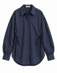 side tie shirt in midnight navy