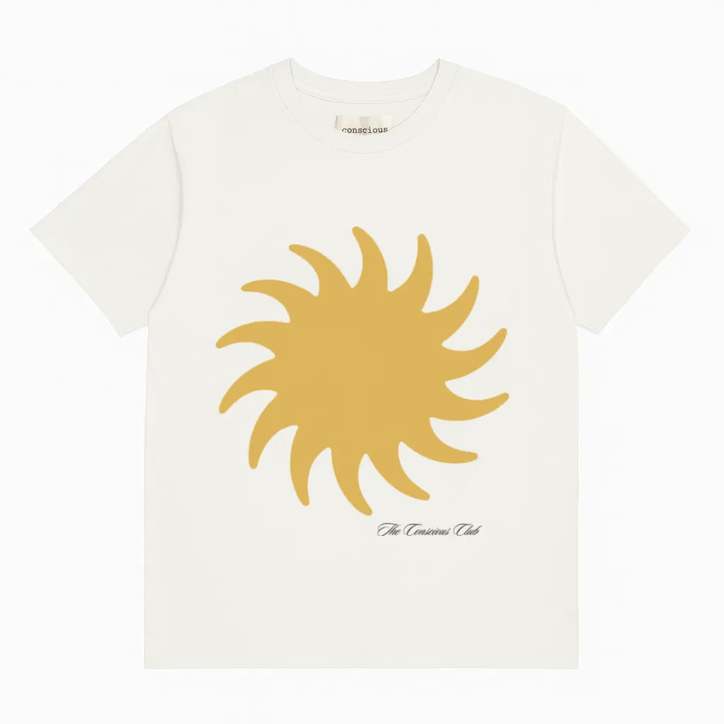 sustainable organic cotton t-shirt x hannah hofinger in sun haze