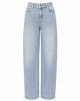 sustainable light blue washed denim jeans