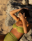sustainable swimwear top paloma olive green