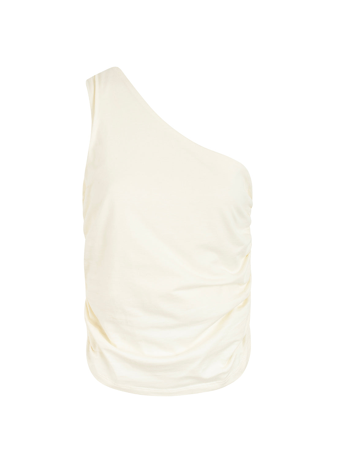 one shoulder top in ivory