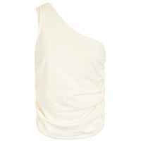 one shoulder top in ivory