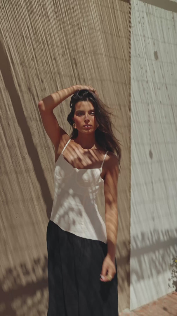 linen dress bare earth/noir