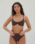sustainable swimwear top eva chocolate