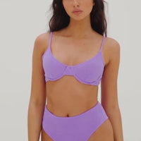 sustainable swimwear top eva terry lilac