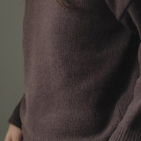 recycled wool knitwear sweater in chocolate