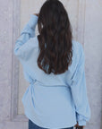 side tie shirt in sky
