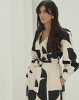 eli denim dress print b&w