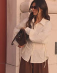 side tie shirt in bare