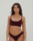 sustainable swimwear top zoe wine