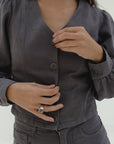 eli denim top gray
