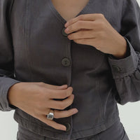 eli denim top gray