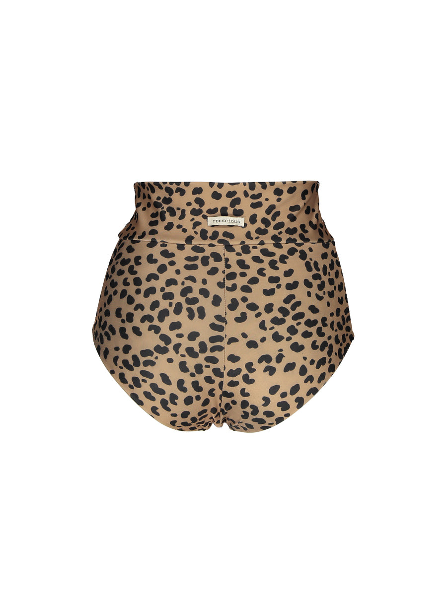 sustainable swimwear bottoms marge brown leopard