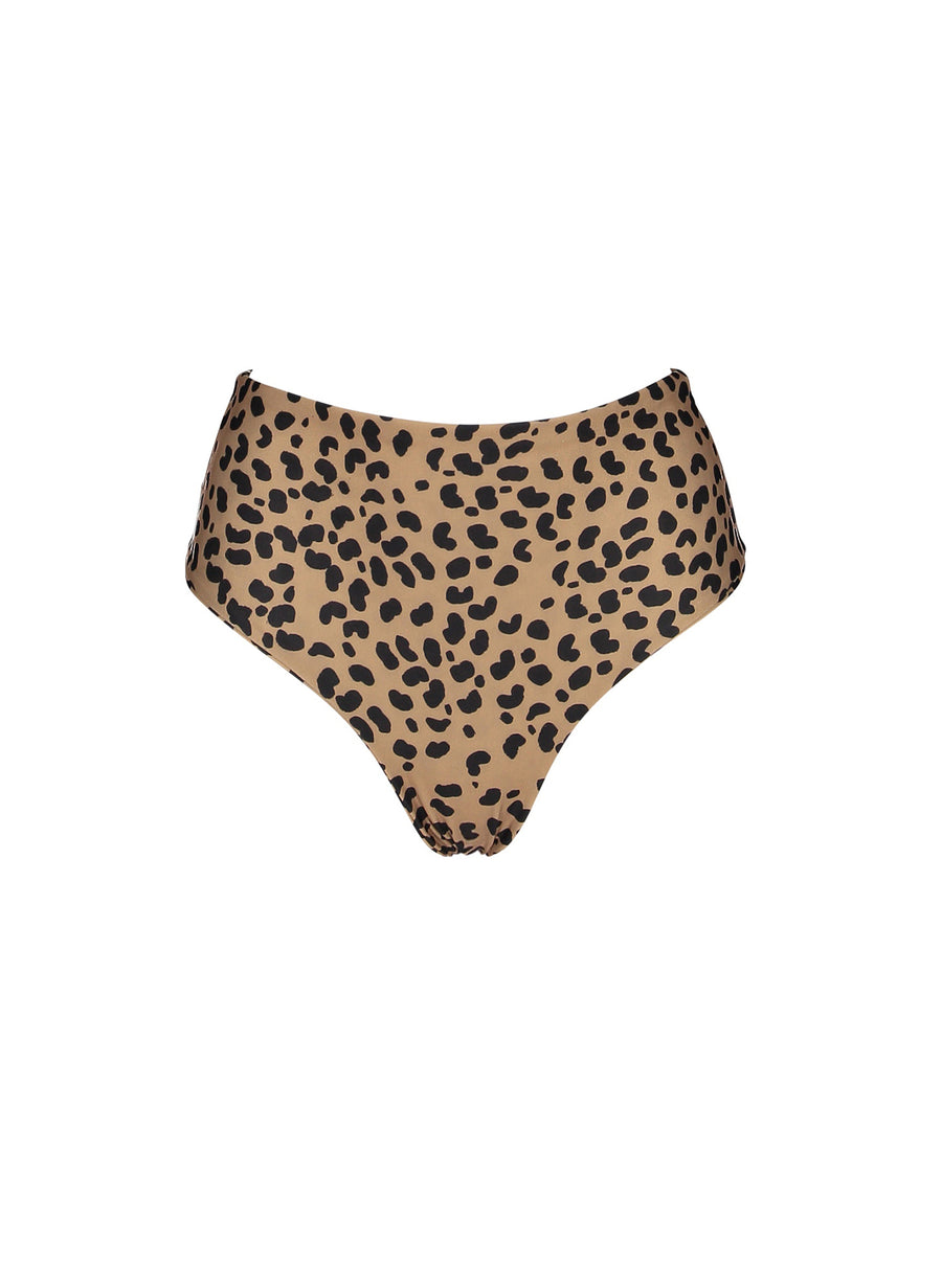 sustainable swimwear bottoms saint brown leopard