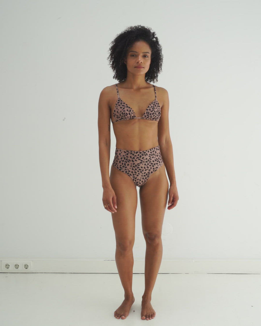 sustainable swimwear bottoms saint brown leopard
