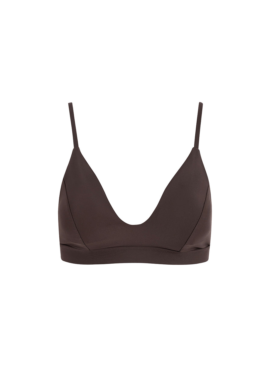 sustainable swimwear top ollie chocolate