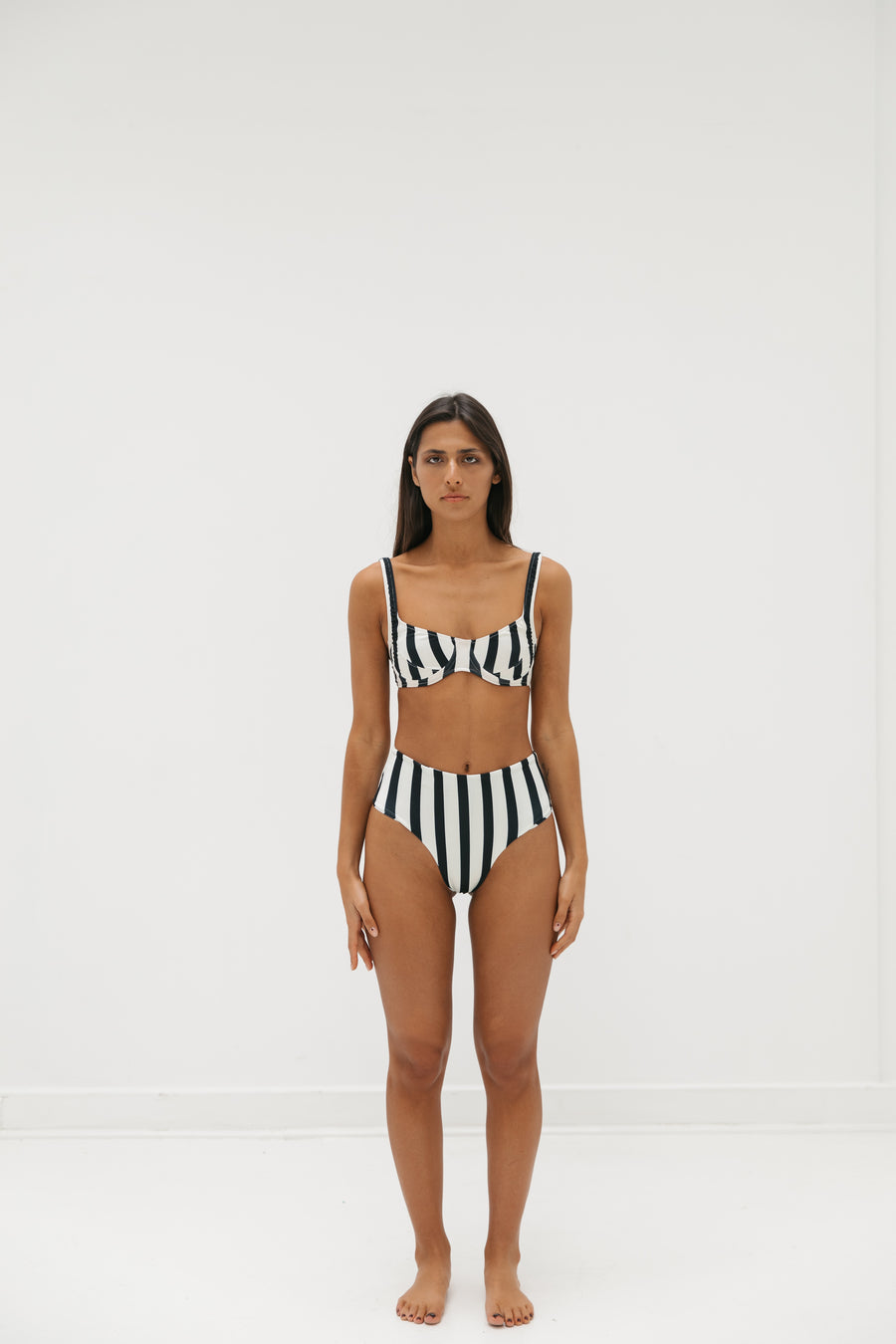 sustainable swimwear top chloe stripes