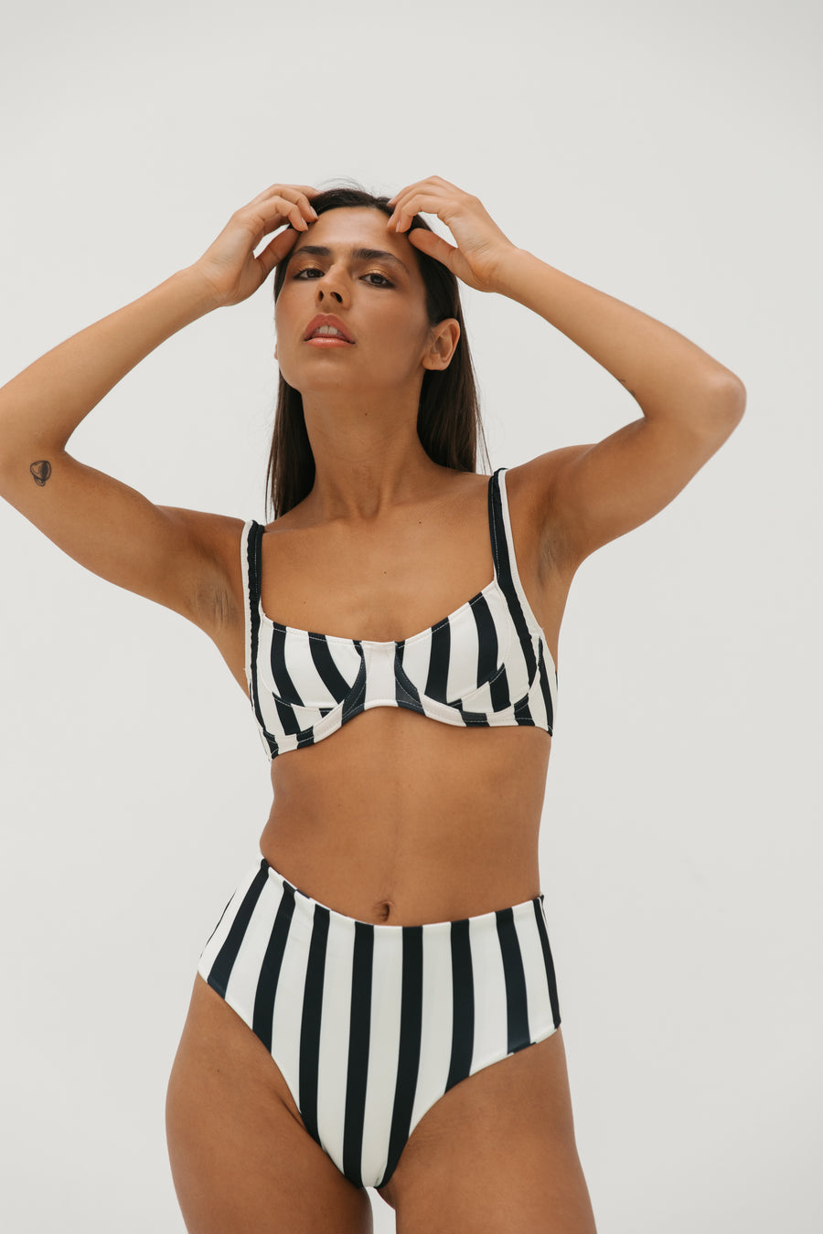 sustainable swimwear top chloe stripes